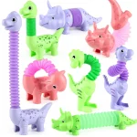 Dinosaur Suction Cup Telescopic Tube Fidget Sensory Toy